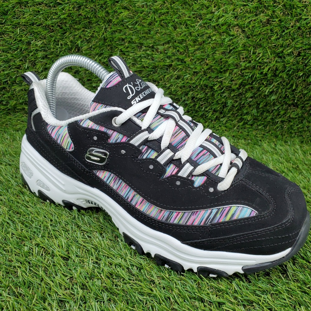 Skechers D'Lites Interlude SIZE 9 Women's Walking Memory Foam Sneakers Black